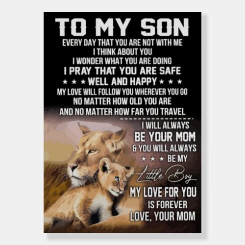 Lion Lover To My Son Lion Foam Board