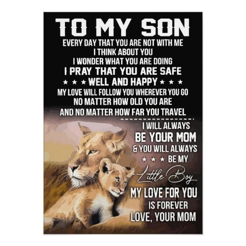Lion Lover To My Son Lion Photo Print