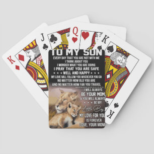 Lion Lover To My Son Lion Poker Cards