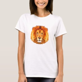 Lion Low Poly Design Women's Basic T-shirt by alise_art at Zazzle