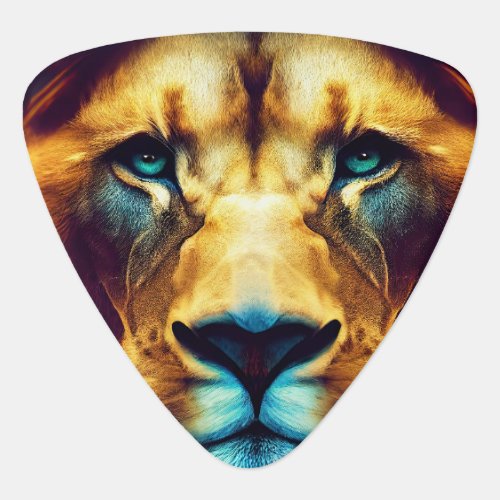 Lion Majesty A Digital Art Masterpiece Guitar Pick