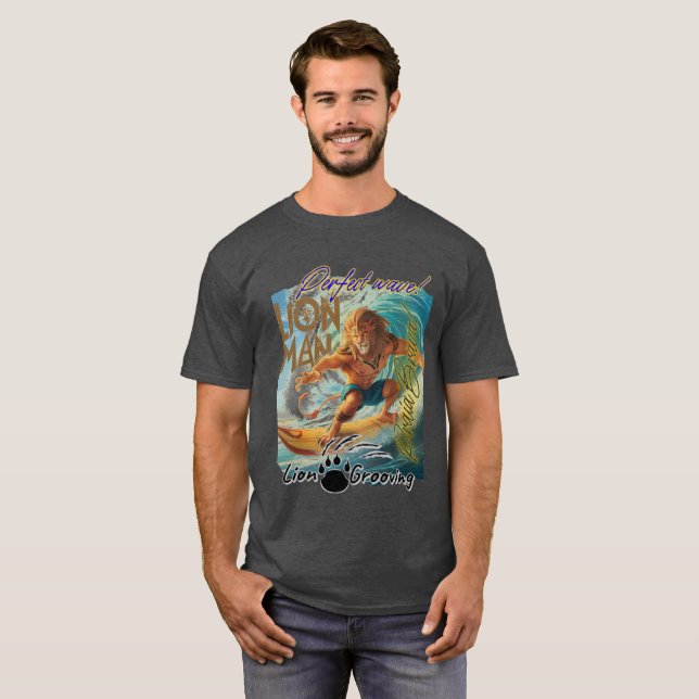 LION MAN ON THE BEACH BRAVA T-Shirt (Front Full)