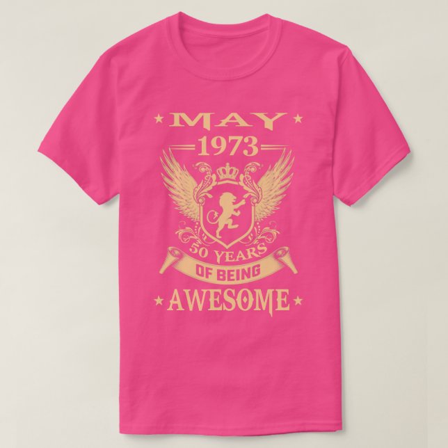Lion May 1973 Limited Edition 50 Years Of Being Aw T-Shirt (Design Front)
