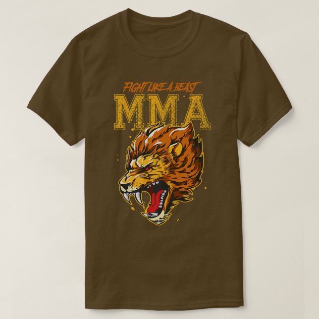 Lion Mied Martial Arts Mma  Motivation Beast Fight T-Shirt (Design Front)