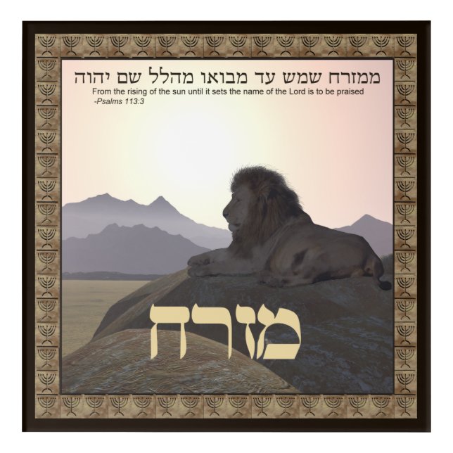 Lion Mizrach Acrylic Print (Front)