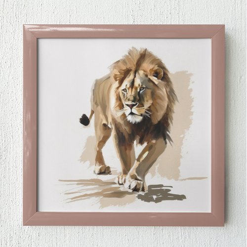 Lion Modern Abstract Painting  Poster