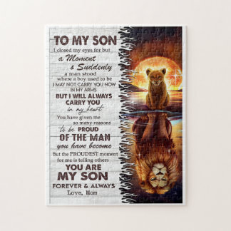 Lion Mom To My Son I Closed My Eyes Jigsaw Puzzle