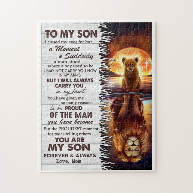 Lion Mom To My Son I Closed My Eyes  Jigsaw Puzzle (Vertical)