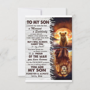 Lion Mom To My Son I Closed My Eyes Thank You Card