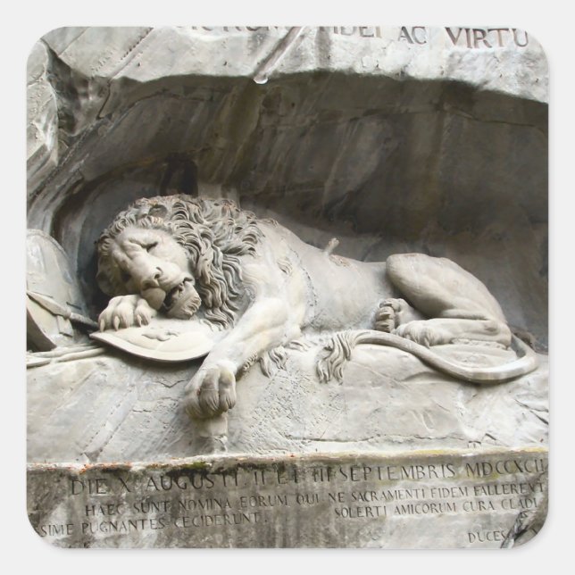 Lion monument, Lucerne Square Sticker (Front)