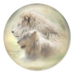 Lion Moon Art Sticker