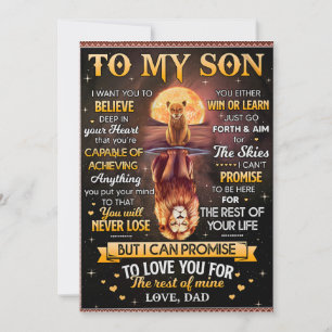 Lion Moon I Want To Believe - Dad To Son Holiday Card