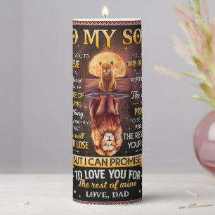 Lion Moon I Want To Believe - Dad To Son Pillar Candle