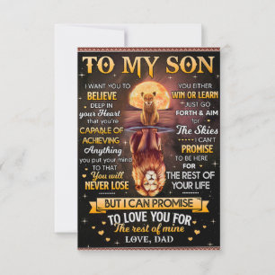 Lion Moon I Want To Believe - Dad To Son  Thank You Card