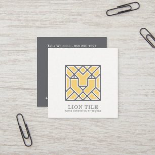 Lion Mosaic Logo QR Code Square Business Card
