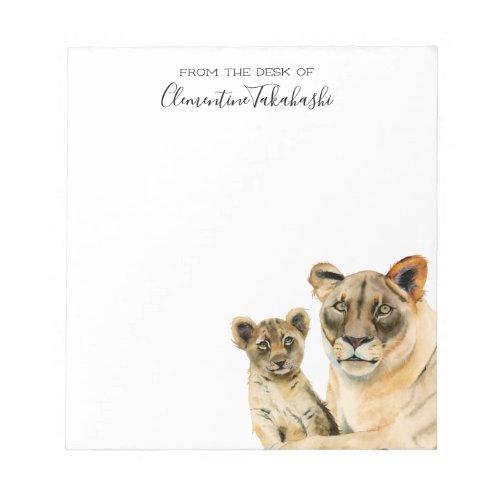 Lion  Mother and Cub Custom Notepad