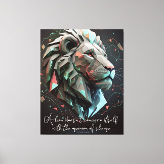 Lion Motivation Quote Canvas Print