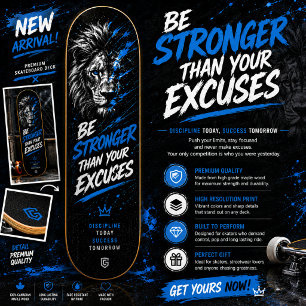 Lion Motivation Street Art Skateboard Design