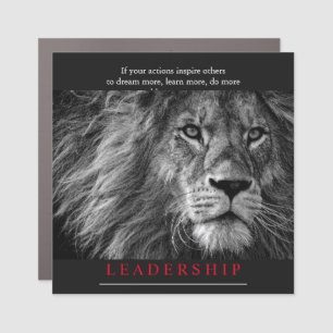 Lion Motivational Leadership Car Magnet
