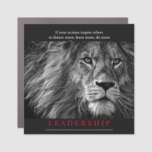 Lion Motivational Leadership Car Magnet