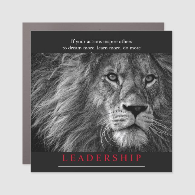 Lion Motivational Leadership Car Magnet (Front)