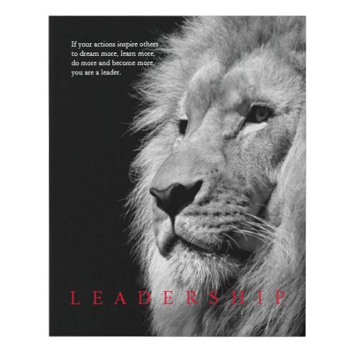 Lion Motivational Leadership Faux Canvas Print