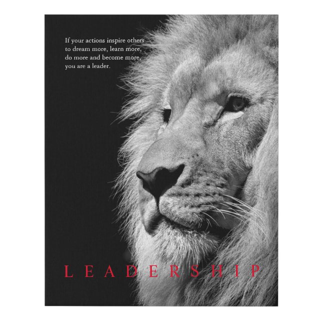 Lion Motivational Leadership Faux Canvas Print (Front)