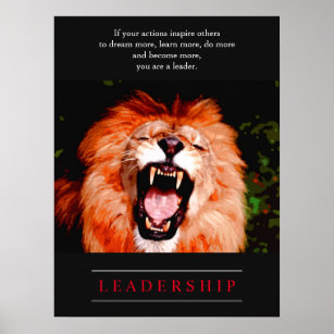 Lion Motivational Leadership Poster