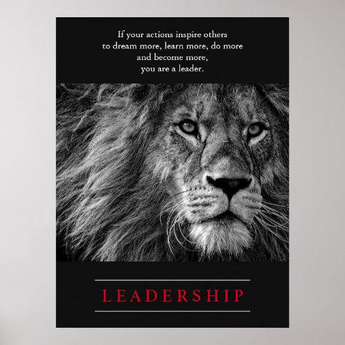 Lion Motivational Leadership Poster