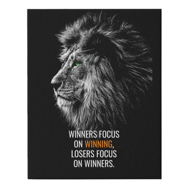 Lion Motivational Quote Faux Canvas Print (Front)