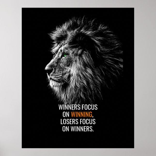 Lion Motivational Quote Poster (Front)