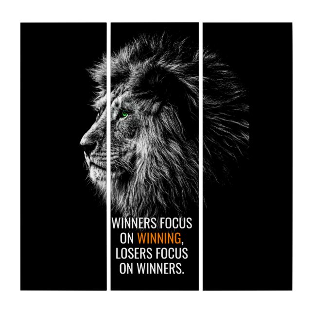 Lion Motivational Quote Triptych (Front)