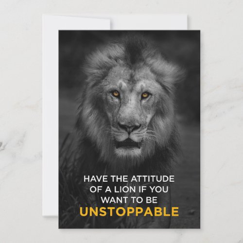 Lion Motivational Unstoppaple Thank You Card