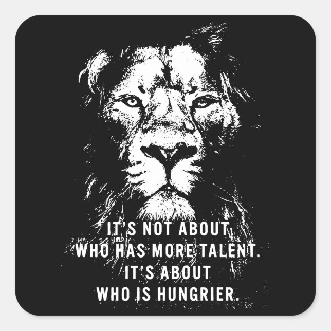 Lion - Motivational Words - Inspirational Square Sticker (Front)