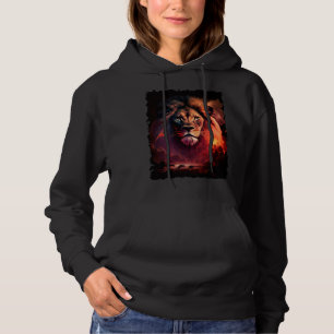 Lion mountain sunset retro 70s vintage 3 hoodie