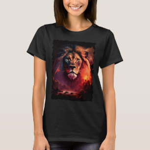 Lion mountain sunset retro 70s vintage 3 T-Shirt
