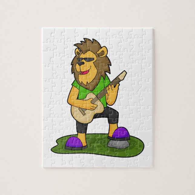 Lion Musician Guitar Music Jigsaw Puzzle (Vertical)