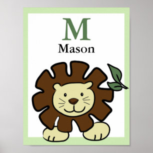 LION NAME PRINT Baby Zoo Animals