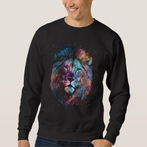 Lion Nebular _ Graffiti Neon Ink Splash Sweatshirt