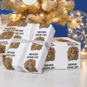 Lion Never Give Up Lion Wrapping Paper