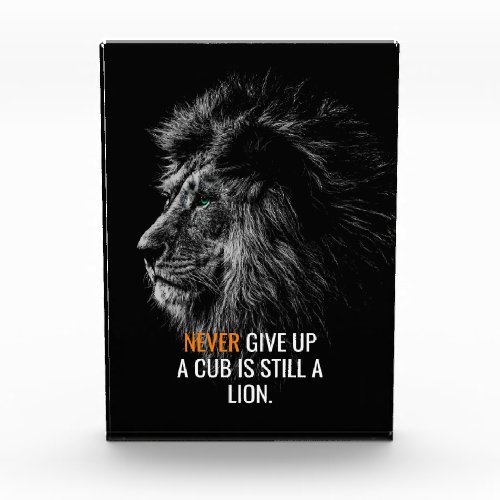 Lion Never Give Up Photo Block