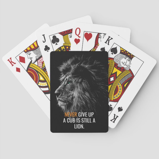 Lion Never Give Up Poker Cards (Back)