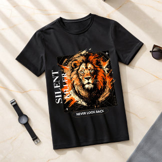 Lion Never Look Back T-Shirt Motivational Alpha 