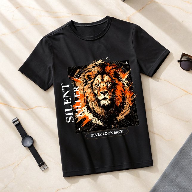 Lion Never Look Back T-Shirt Motivational Alpha  (Creator Uploaded)