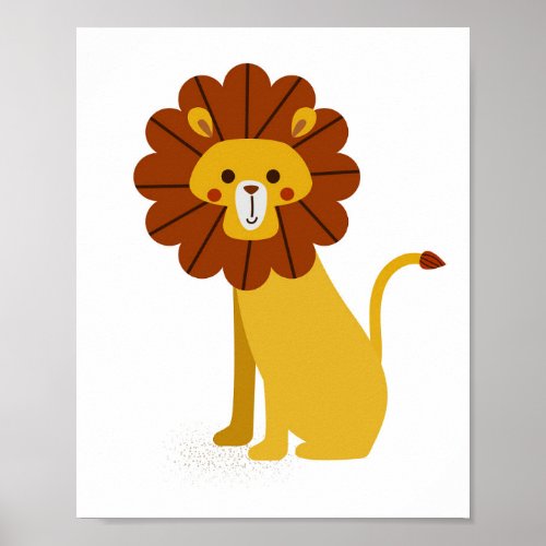 Lion Nursery Animal Poster