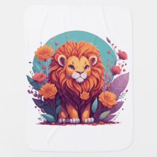 Lion Nursery Art Baby Blanket