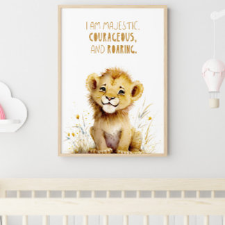 Lion, Nursery Decor, Wall Art, Safari Nursery Framed Art