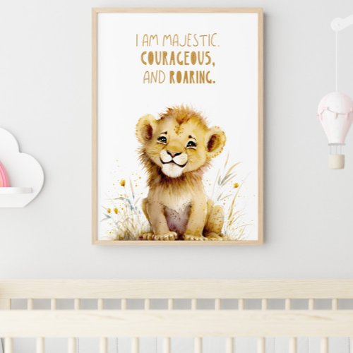 Lion Nursery Decor Wall Art Safari Nursery Framed Art