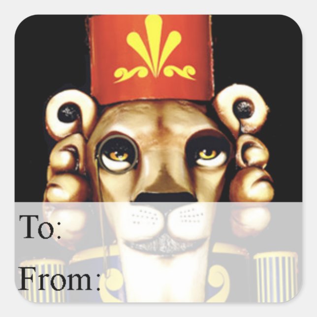 Lion Nutcracker Christmas Gift Tag (Front)