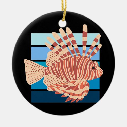 Lion Ocean Fish Retro for Men Women Kids  Ceramic Ornament